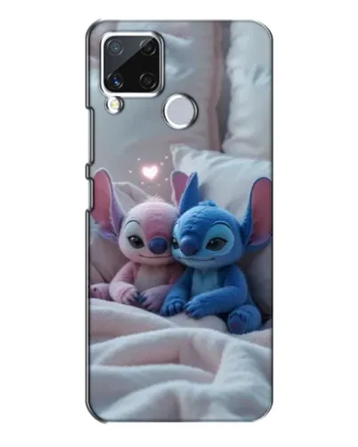 Чехол для Realme C15 с картинкой «Плюшевые Стич Ангел»