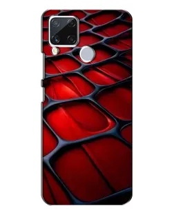Чехол для Realme C15 с картинкой «Красная глянцевая сетка»