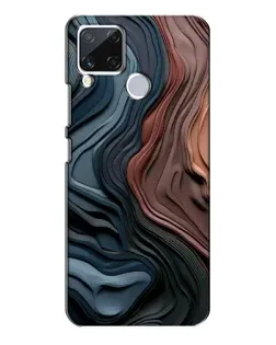 Чехол для Realme C15 с картинкой «Цветные волны каньона»