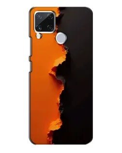 Чехол для Realme C15 с картинкой «Оранжевый разлом»