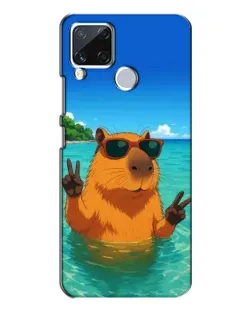 Чехол для Realme C15 с картинкой «Морская капибара»