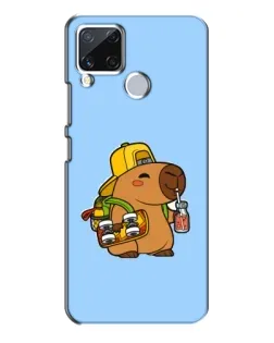 Чехол для Realme C15 с картинкой «Капибара на скейте»