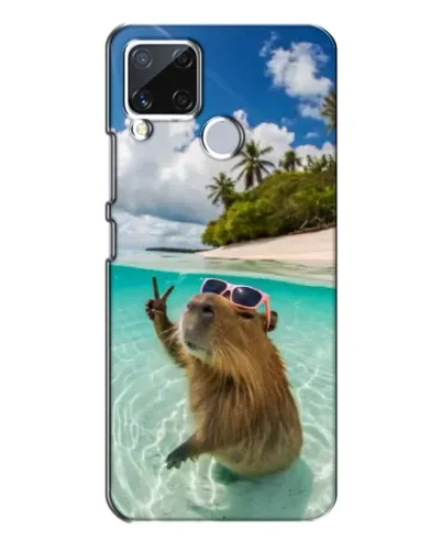 Чехол для Realme C15 с картинкой «Капибара на море» Чехол для Realme C15 с картинкой «Капибара на море»