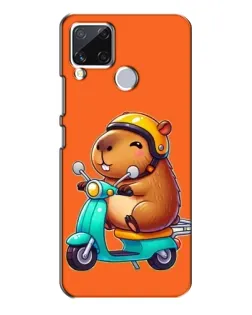 Чехол для Realme C15 с картинкой «Капибара на скутере»