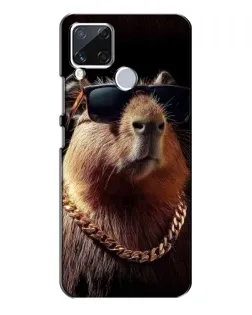 Чехол для Realme C15 с картинкой «Капибара золотая цепь»