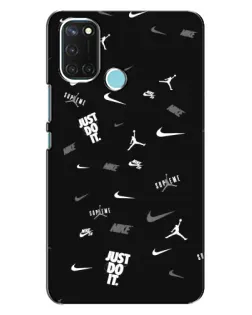 Чохол для Realme C17 з картинкою «Nike Black Pattern»