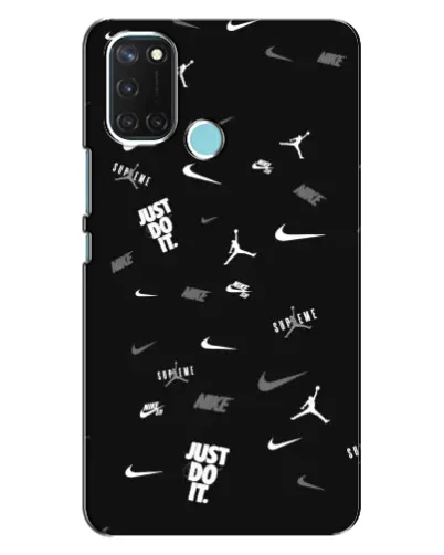 Чохол для Realme C17 з картинкою «Nike Black Pattern» Чохол для Realme C17 з картинкою «Nike Black Pattern»