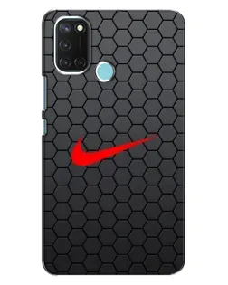 Чохол для Realme C17 з картинкою «Nike — карбонова сітка»