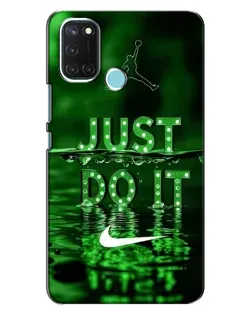 Чохол для Realme C17 з картинкою «Зелений неоновий Nike»