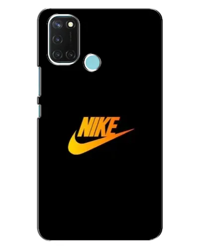 Чехол для Realme C17 с картинкой «Золотой логотип Nike»