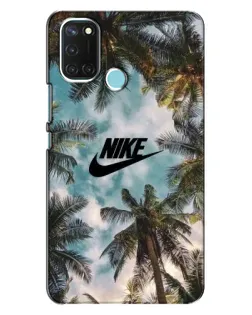 Чехол для Realme C17 с картинкой «Тропический принт Nike»