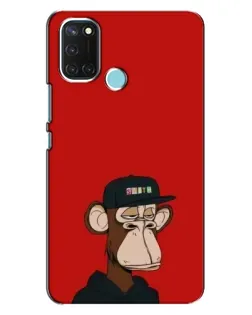 Чохол для Realme C17 з картинкою «Bored Ape — червоний фон»