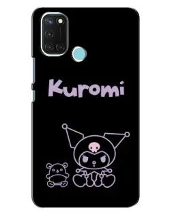 Чохол для Realme C17 з картинкою «Kuromi — чорний мінімалізм»