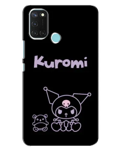 Чехол для Realme C17 с картинкой «Kuromi — черный минимализм»