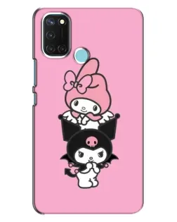 Чехол для Realme C17 с картинкой «Трио My Melody и Kuromi»