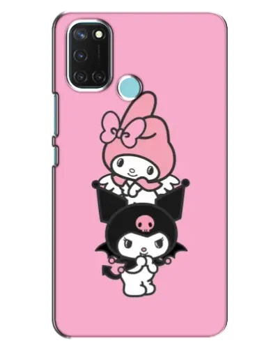 Чехол для Realme C17 с картинкой «Трио My Melody и Kuromi»