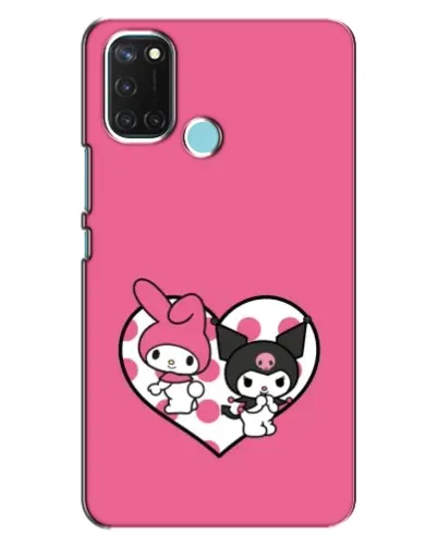 Чехол для Realme C17 с картинкой «Kuromi и My Melody»