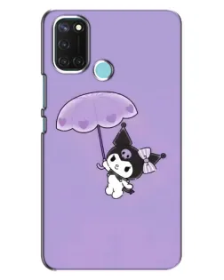 Чехол для Realme C17 с картинкой «Kuromi с зонтиком»
