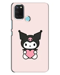 Чехол для Realme C17 с картинкой «Kuromi и сердце»