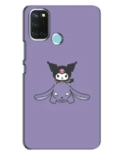 Чехол для Realme C17 с картинкой «Kuromi на лиловом фоне»