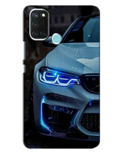 Чохол для Realme C17 з картинкою «Погляд BMW з синіми фарами»