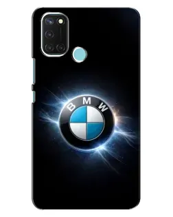 Чехол для Realme C17 с картинкой «BMW — неоновое сияние»