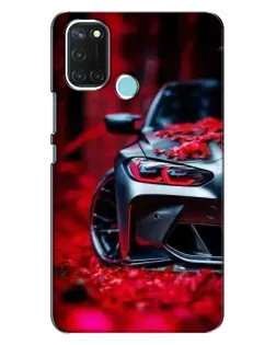 Чохол для Realme C17 з картинкою «Спортивна BMW та квіти»