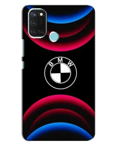 Чохол для Realme C17 з картинкою «Логотип BMW та неонові дуги»