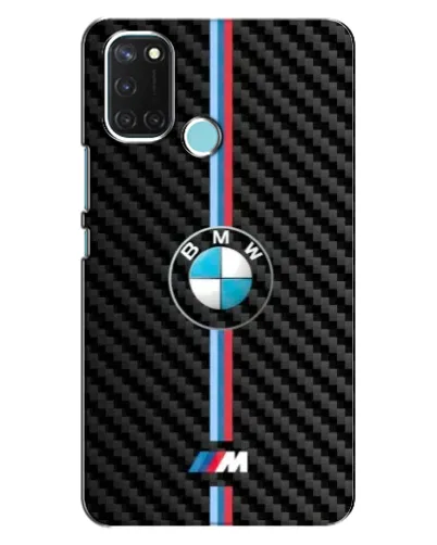 Чохол для Realme C17 з картинкою «Емблема BMW та карбон»
