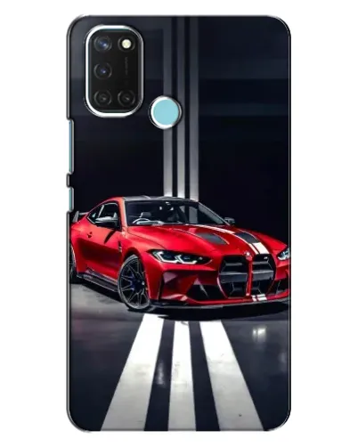 Чохол для Realme C17 з картинкою «Червона BMW на дорозі»