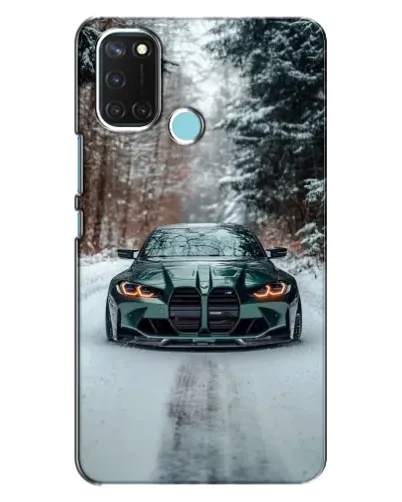 Чохол для Realme C17 з картинкою «BMW у зимовому лісі»