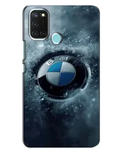 Чехол для Realme C17 с картинкой «Логотип BMW — лед»