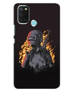 Чохол для Realme C17 з картинкою «PUBG — вогняний силует»