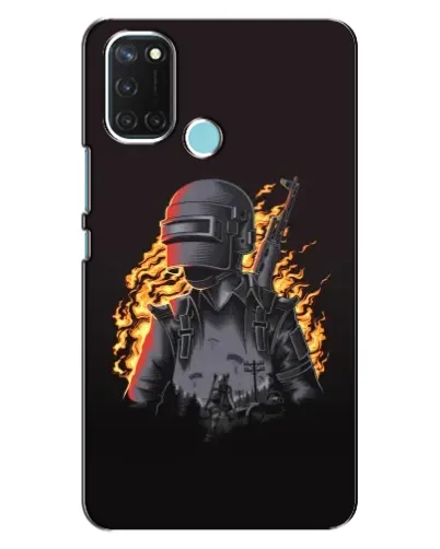 Чохол для Realme C17 з картинкою «PUBG — вогняний силует»