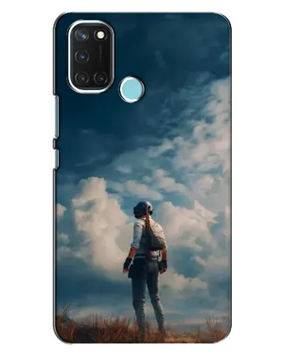 Чохол для Realme C17 з картинкою «Герой PUBG на скелі»