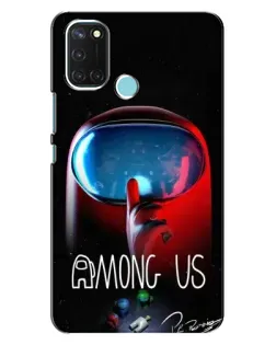 Чохол для Realme C17 з картинкою «Червоний імпостер — макро»