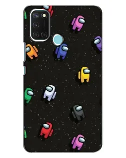 Чохол для Realme C17 з картинкою «Космічний патерн Among Us»