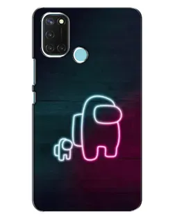 Чохол для Realme C17 з картинкою «Among Us неон-арт»