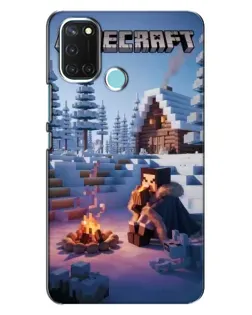 Чохол для Realme C17 з картинкою «Зимовий Minecraft»