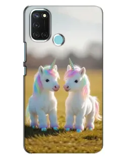 Чохол для Realme C17 з картинкою «Пара єдинорогів»