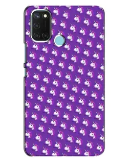 Чохол для Realme C17 з картинкою «Єдинороги на фіолетовому»