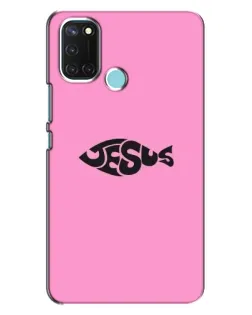 Чохол для Realme C17 з картинкою «Рожевий символ Jesus»