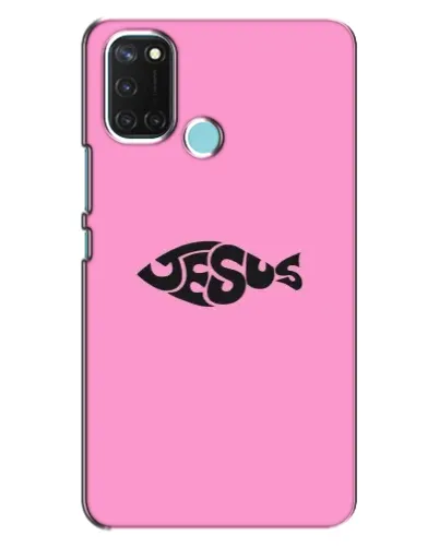 Чохол для Realme C17 з картинкою «Рожевий символ Jesus»
