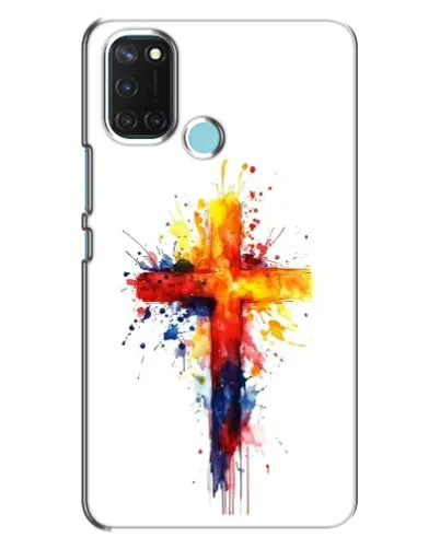 Чохол для Realme C17 з картинкою «Акварельний хрест»