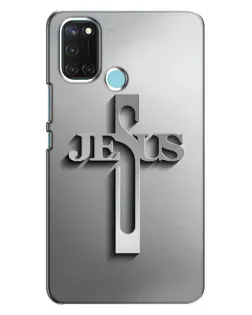 Чохол для Realme C17 з картинкою «Металевий хрест Jesus» Чохол для Realme C17 з картинкою «Металевий хрест Jesus»