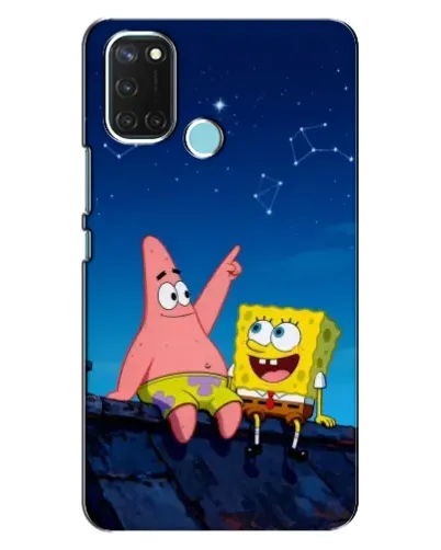 Чохол для Realme C17 з картинкою «Губка Боб та Патрік вночі»