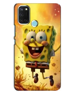 Чохол для Realme C17 з картинкою «Губка Боб стрибає»