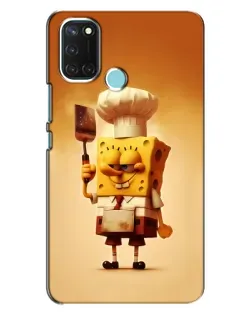 Чохол для Realme C17 з картинкою «Губка Боб кухар»