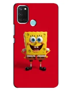 Чохол для Realme C17 з картинкою «Спанч Боб на червоному»