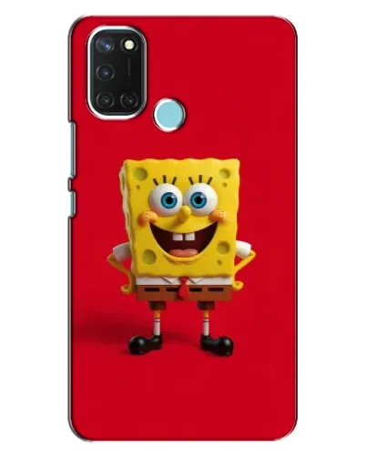 Чохол для Realme C17 з картинкою «Спанч Боб на червоному»